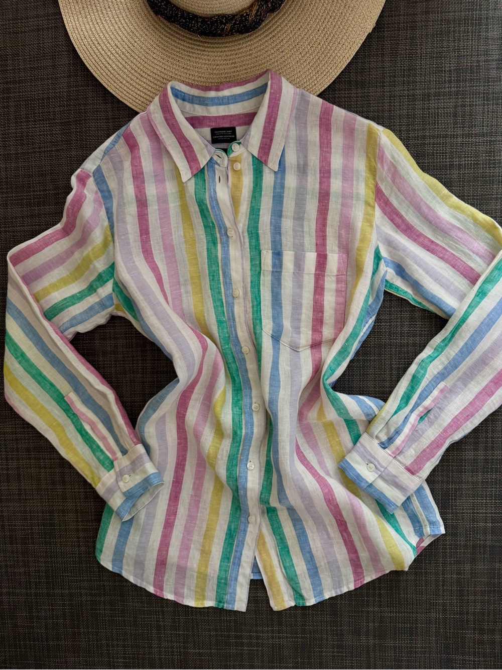 Gap 100% Linen Boyfriend Shirt Size XS